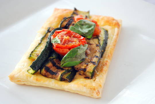 Zucchini and tomato tart