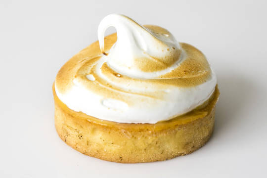 Passionfruit curd and meringue tart